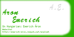 aron emerich business card